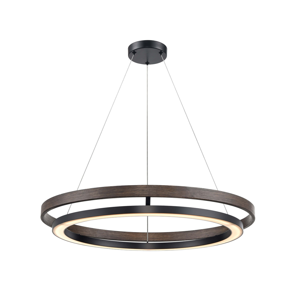 DVI LIGHTING CYBELE CCT 24" PENDANT EBONY IRONWOOD DVP40848EB+IW-CCT