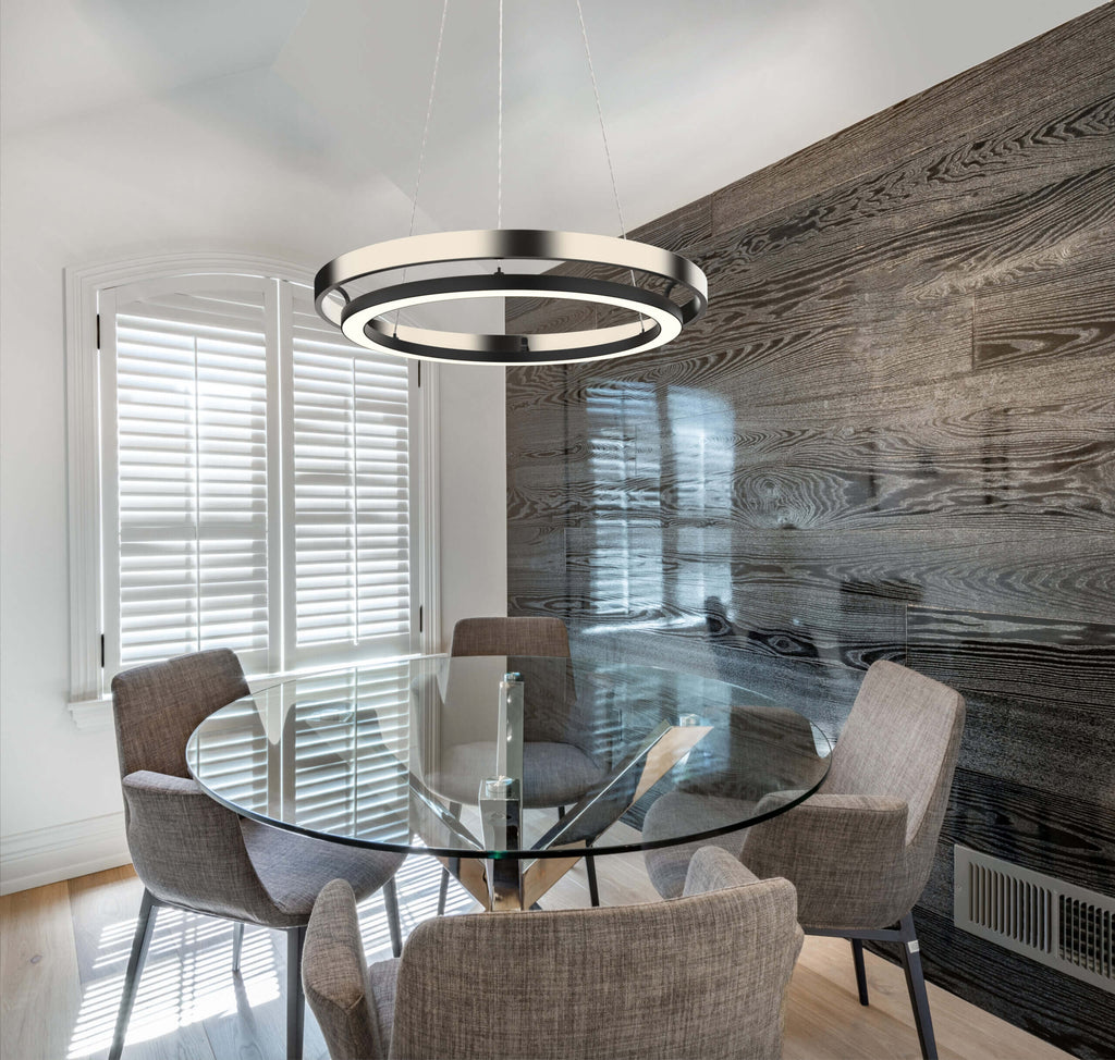 DVI LIGHTING CYBELE CCT 30" PENDANT EBONY BUFFED NICKEL DVP40849EB+BN-CCT