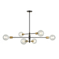 DVI LIGHTING LAKE LOFT 6 LT PENDANT BRASS DVP41102BR+GR