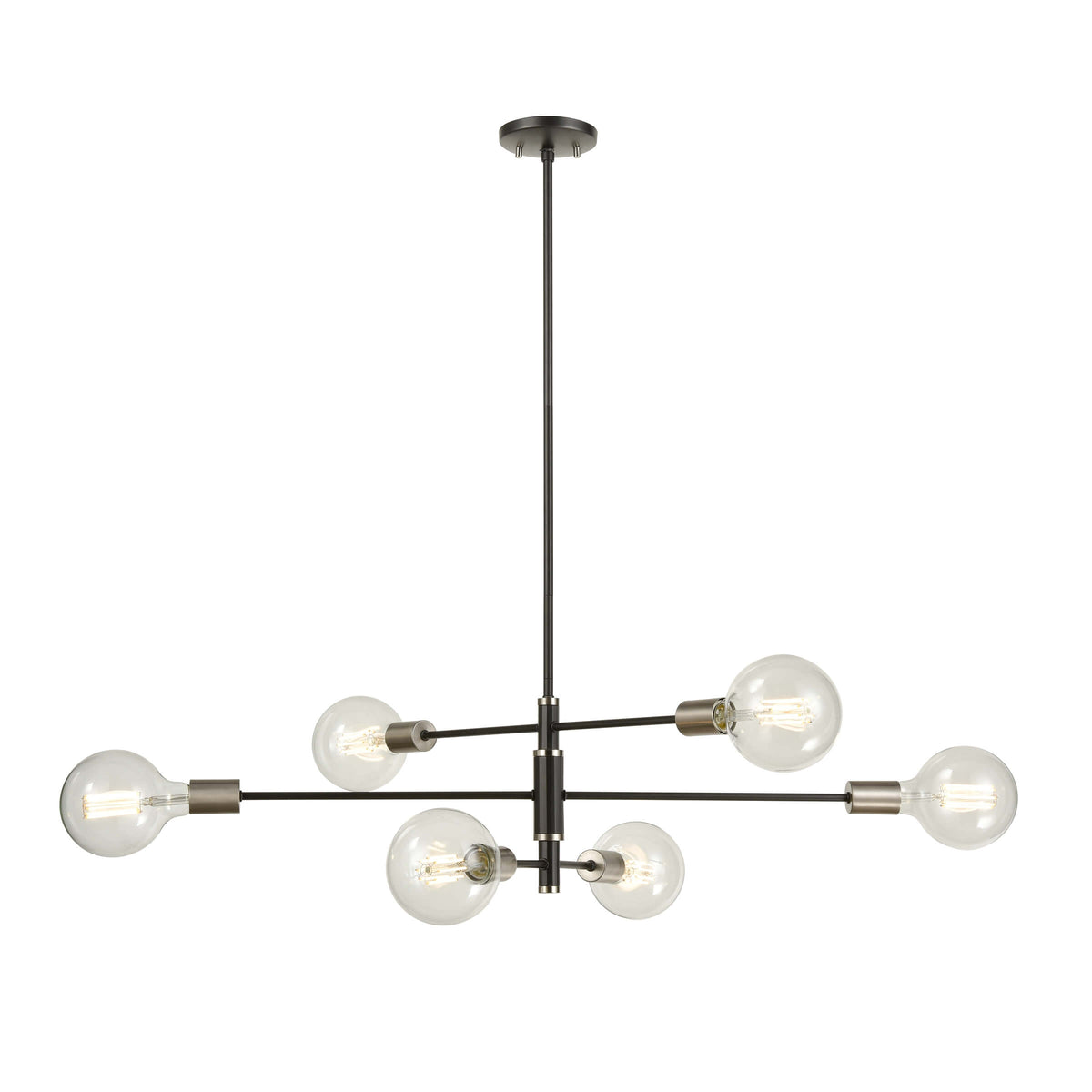DVI LIGHTING LAKE LOFT 6 LT PENDANT PLATINUM DVP41102PL+GR
