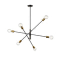 DVI LIGHTING LAKE LOFT 6 LT PENDANT BRASS DVP41124BR+GR