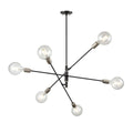 DVI LIGHTING LAKE LOFT 6 LT PENDANT PLATINUM DVP41124PL+GR