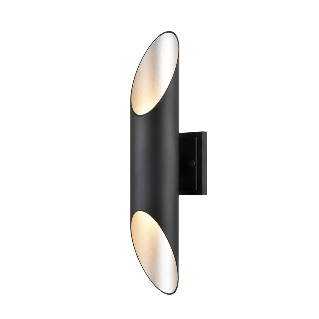 DVI LIGHTING BRECON OUTDOOR CYLINDER 20" SCONCE DVP43071SS+BK
