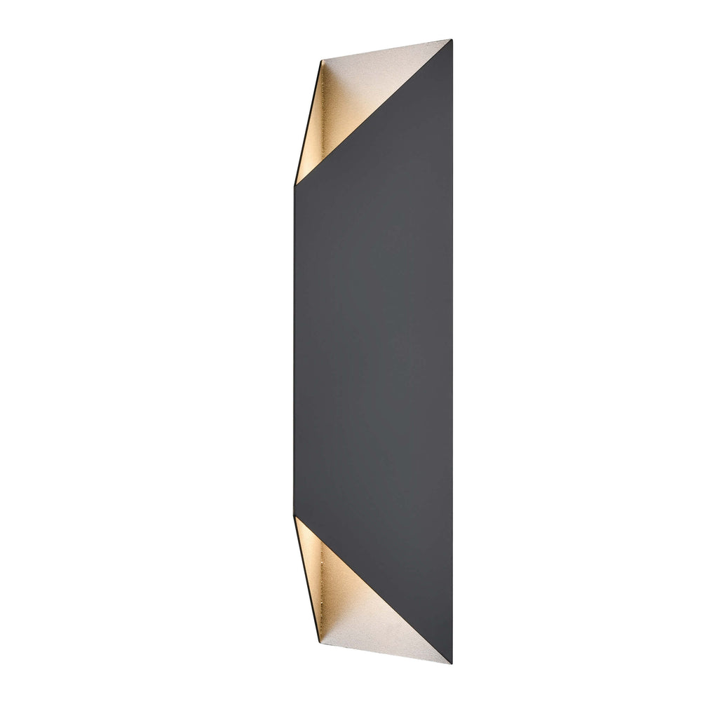 DVI LIGHTING BRECON OUTDOOR TRIANGULAR 24" SCONCE DVP43082SS+BK