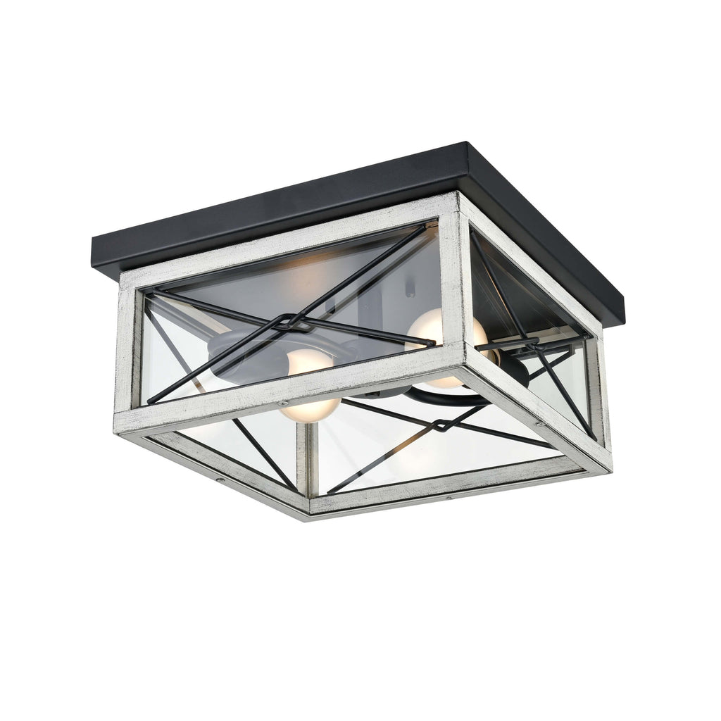 DVI LIGHTING COUNTRY FAIR FLUSH MOUNT BIRCHWOOD DVP43370BK+BIW-CL