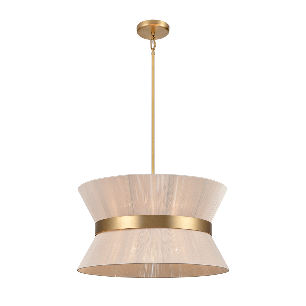 DVI LIGHTING ELLESMERE 6 LIGHT PENDANT OAT SHADE  DVP43605BR-OAT