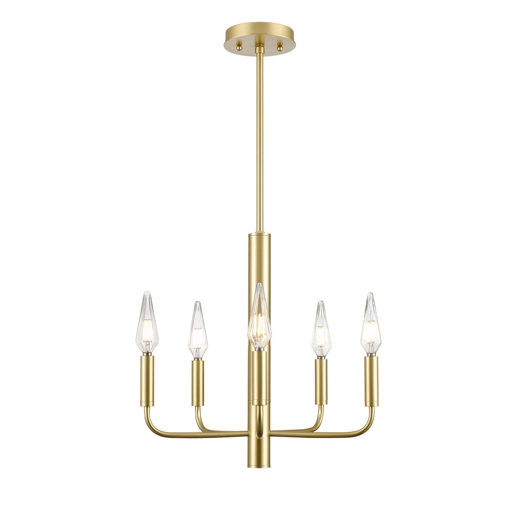 DVI LIGHTING OLIVIA 5 LT CHANDELIER PAINTED SATIN BRASS DVP44025MF+PSB