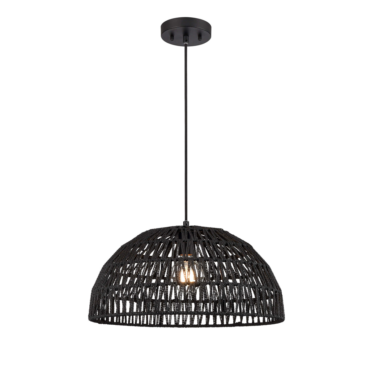DVI LIGHTING LAC DU BONNET 18" PENDANT BLACK DVP44208BK-BY