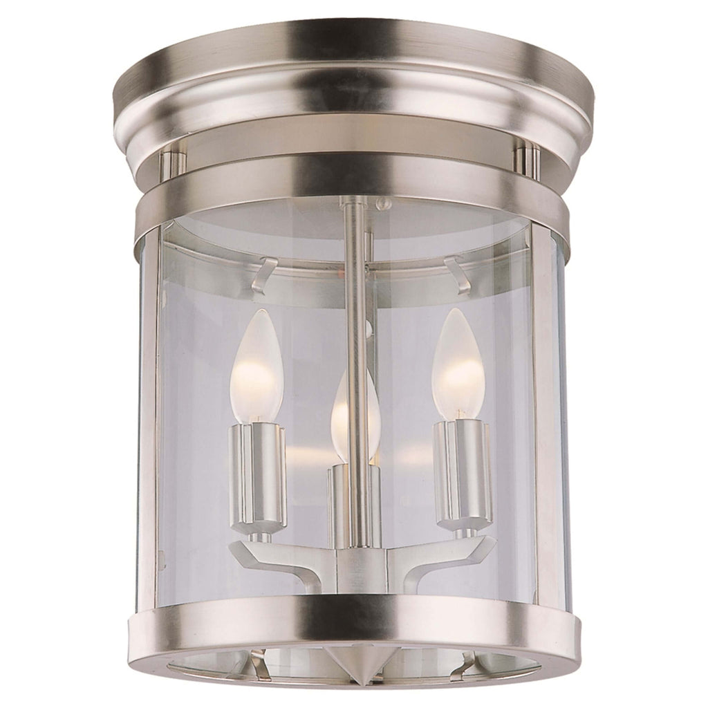DVI LIGHTING NIAGARA 3 LT FLUSH MOUNT SATIN NICKEL DVP4432SN