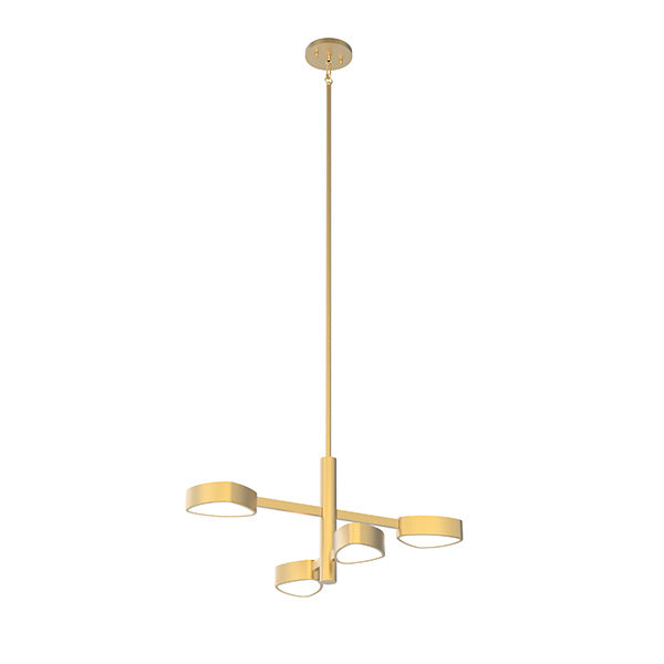 DVI LIGHTING NORTHERN MARCHES 4 LT PENDANT LED BRASS DVP45424BR-OP