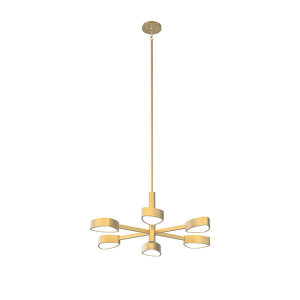 DVI LIGHTING NORTHERN MARCHES 6 LT PENDANT LED BRASS DVP45426BR-OP