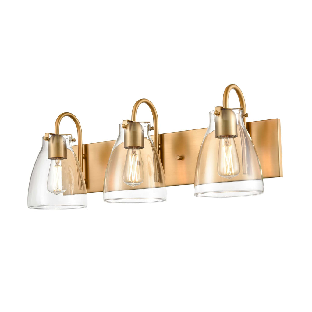 DVI LIGHTING EMMA 3 LT VANITY BRASS CLEAR DVP47043BR-CL