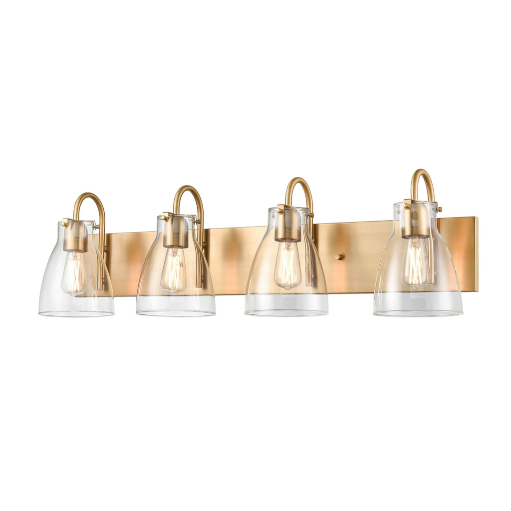 DVI LIGHTING EMMA 4 LT VANITY BRASS CLEAR DVP47044BR-CL
