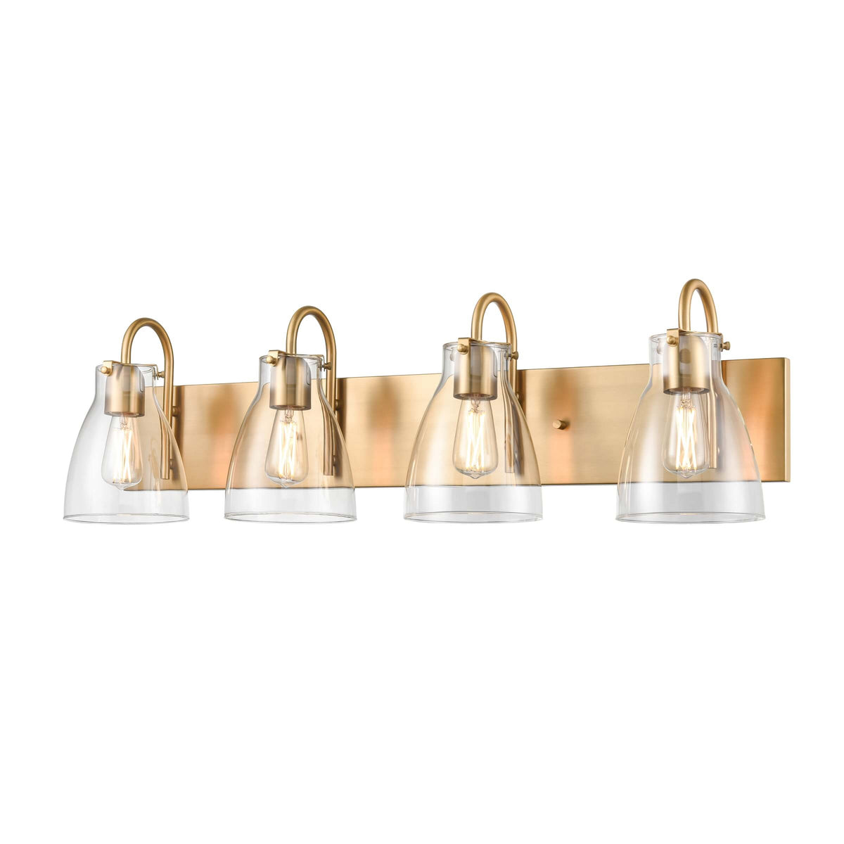 DVI LIGHTING EMMA 4 LT VANITY BRASS CLEAR DVP47044BR-CL