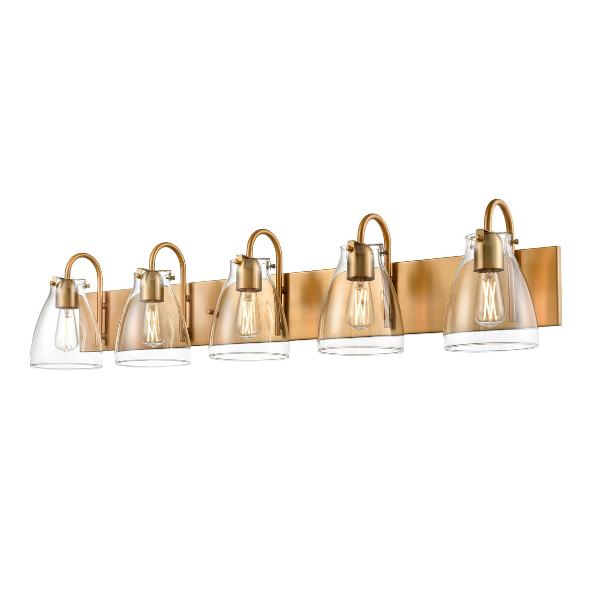 DVI LIGHTING EMMA 5 LT VANITY BRASS CLEAR DVP47055BR-CL