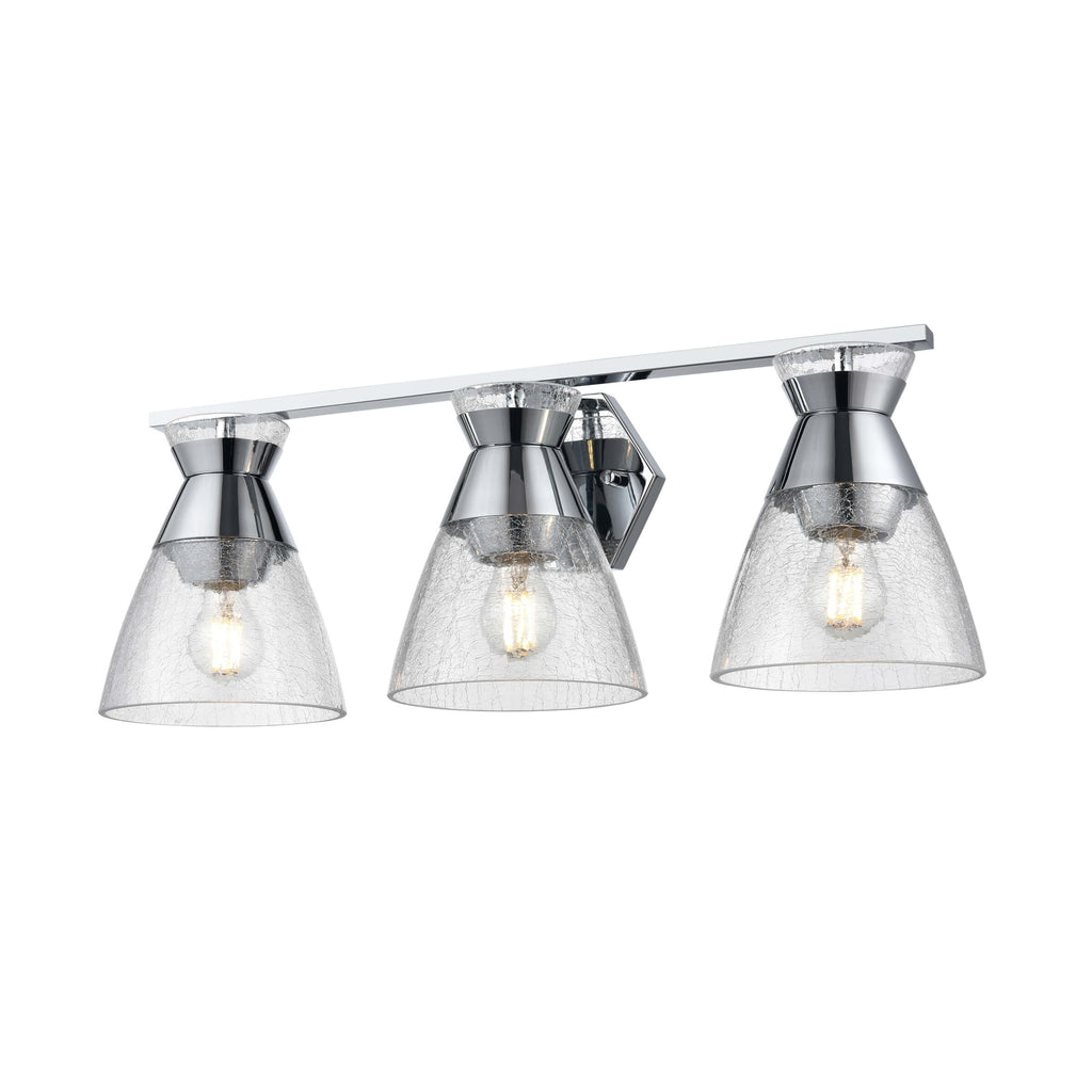 DVI LIGHTING SUNNYBROOK 3 LT VANITY CHROME CRACKLE DVP47443CH-CRK
