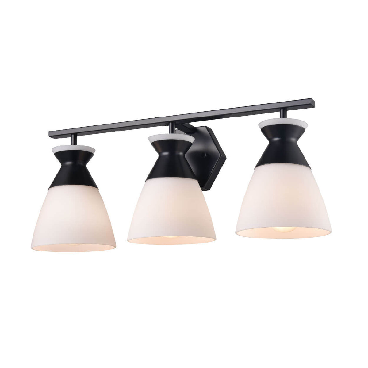 DVI LIGHTING SUNNYBROOK 3 LT VANITY EBONY OPAL DVP47443EB-OP