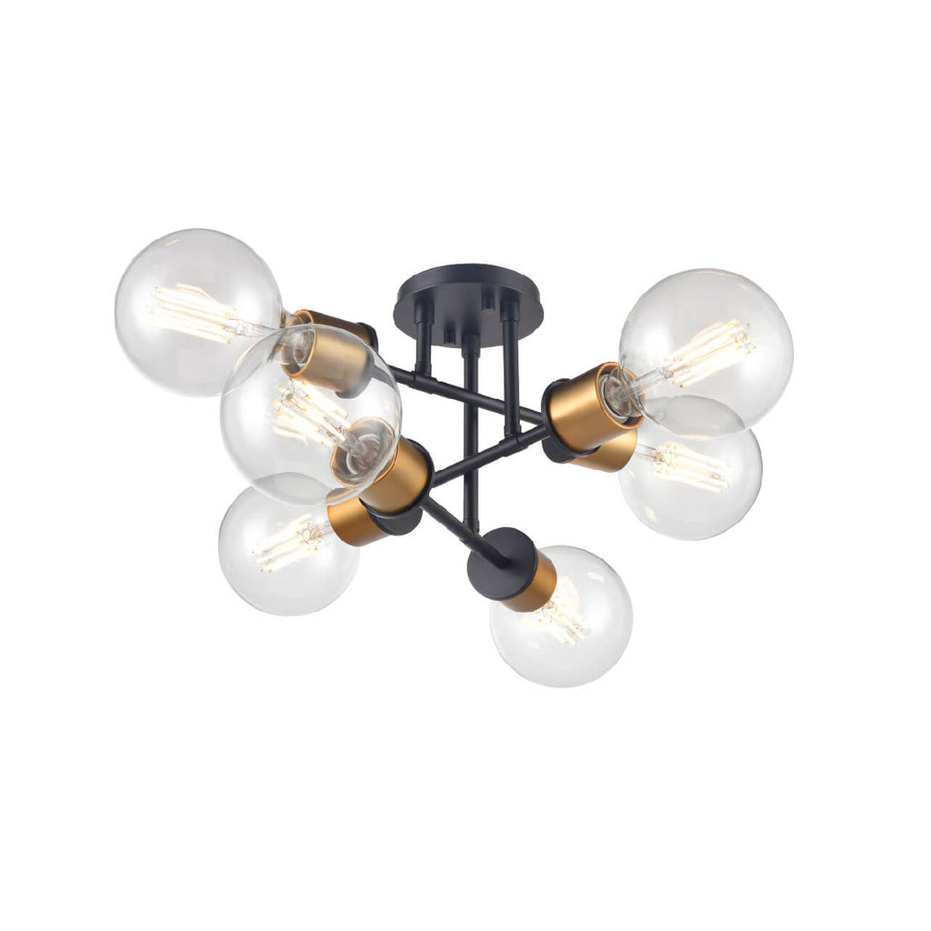DVI LIGHTING LAKE LOUISE 6 LT SEMI-FLUSH MOUNT DVP47611MF+EB