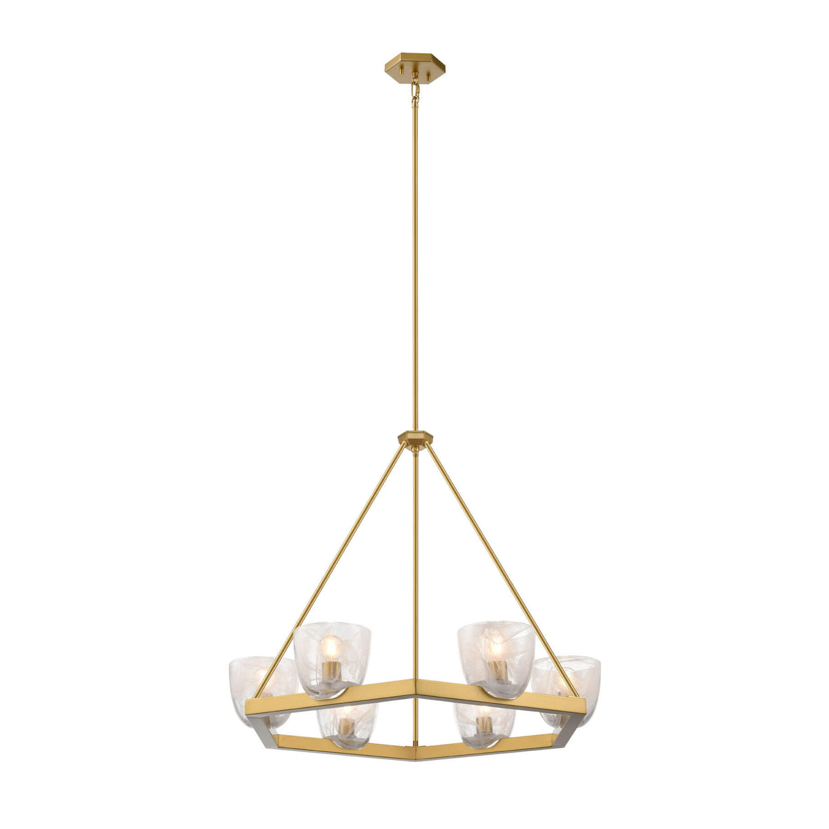 DVI LIGHTING CHALICE 6 LT CHANDELIER BRASS DVP49825BR-MS