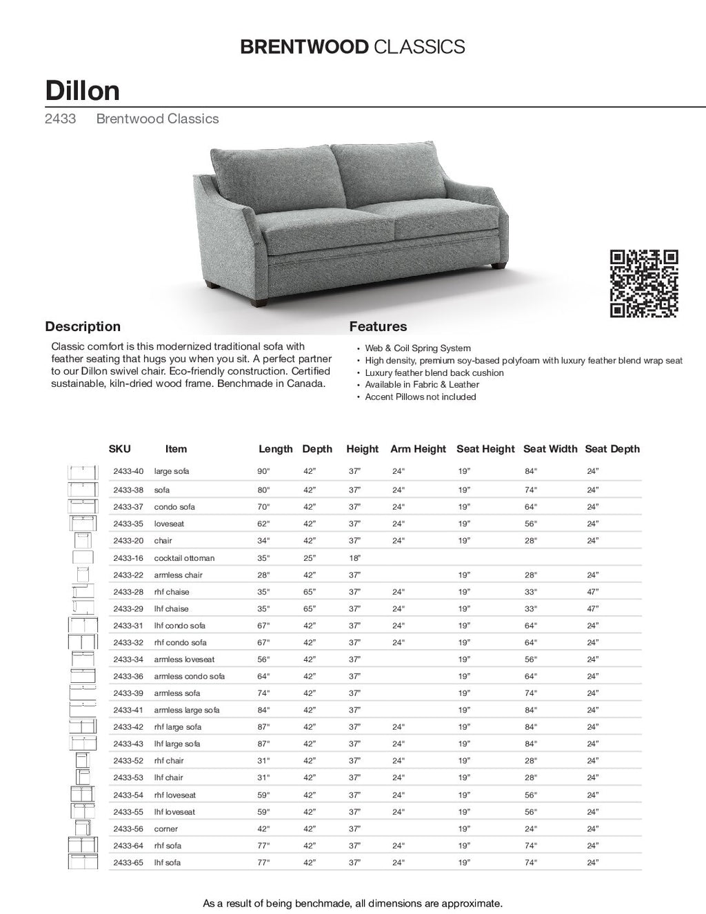 BRENTWOOD CLASSICS DILLON COLLECTON 2433-38