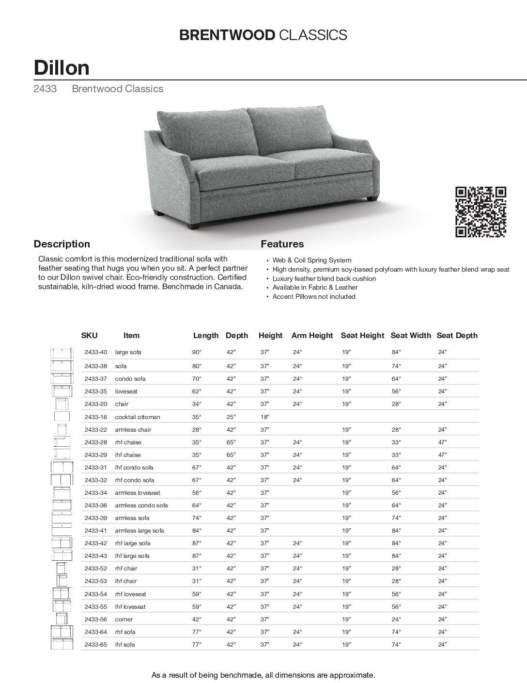 BRENTWOOD CLASSICS DILLON COLLECTON 2433-38