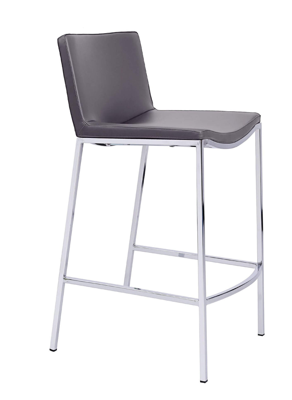 FURNISHINGS MATE DOMINIC COUNTER STOOL GREY SET OF TWO CS 401-GR-CHR