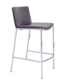 FURNISHINGS MATE DOMINIC COUNTER STOOL GREY SET OF TWO CS 401-GR-CHR