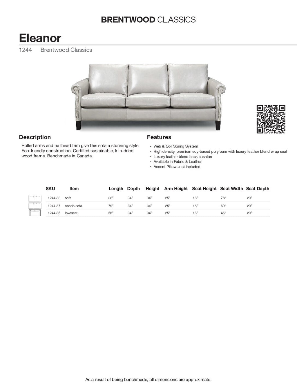 BRENTWOOD Eleanor Sofa 1244-38