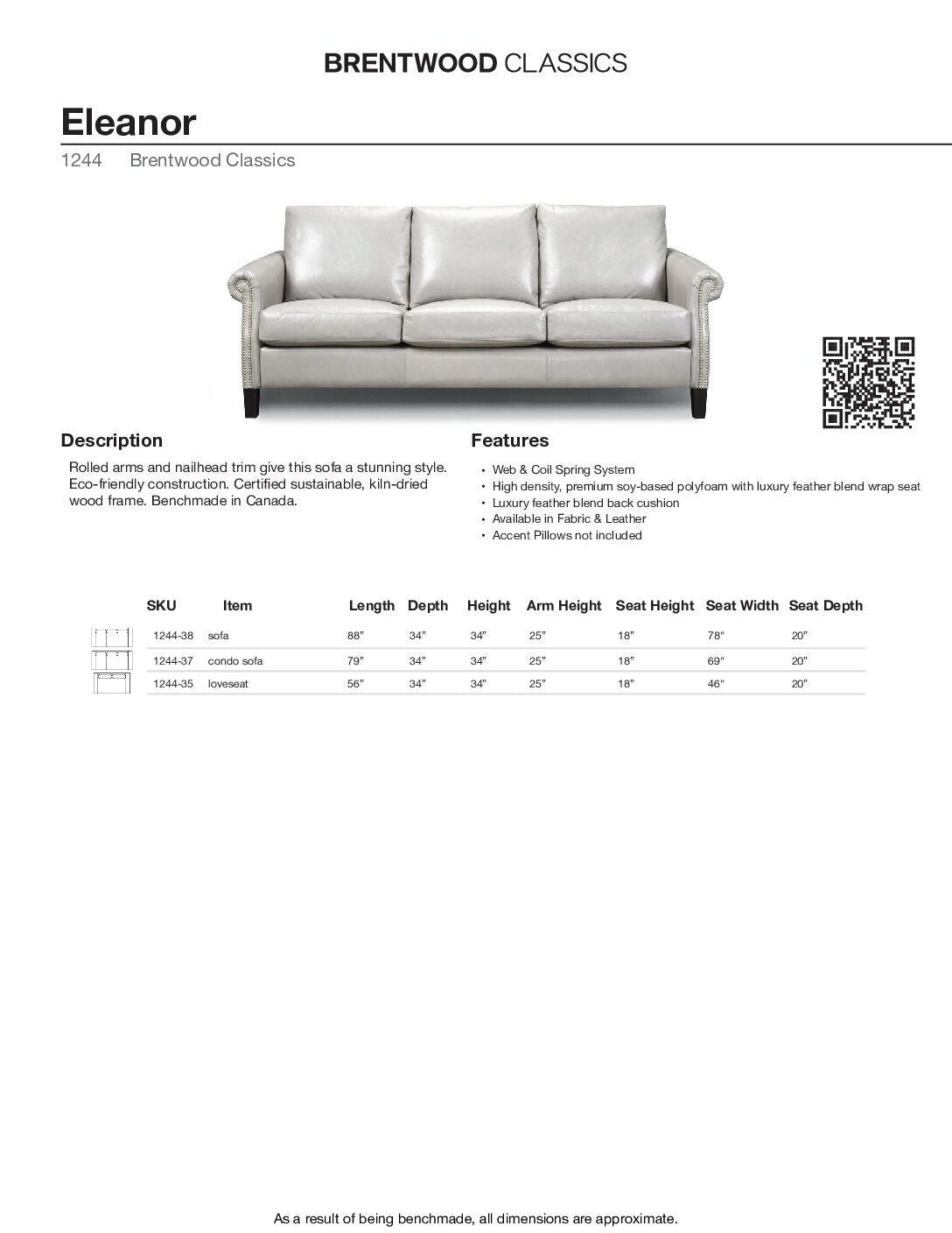 BRENTWOOD Eleanor Sofa 1244-38