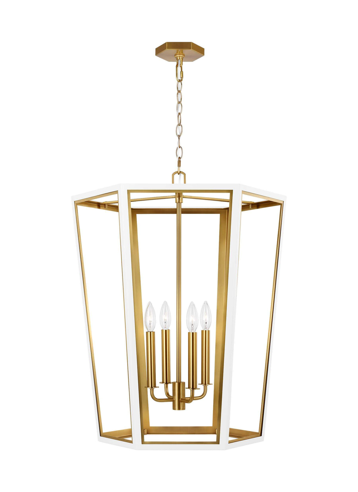 GENERATION LIGHTING Curt Medium Lantern Matte White AC1094MWTBBS