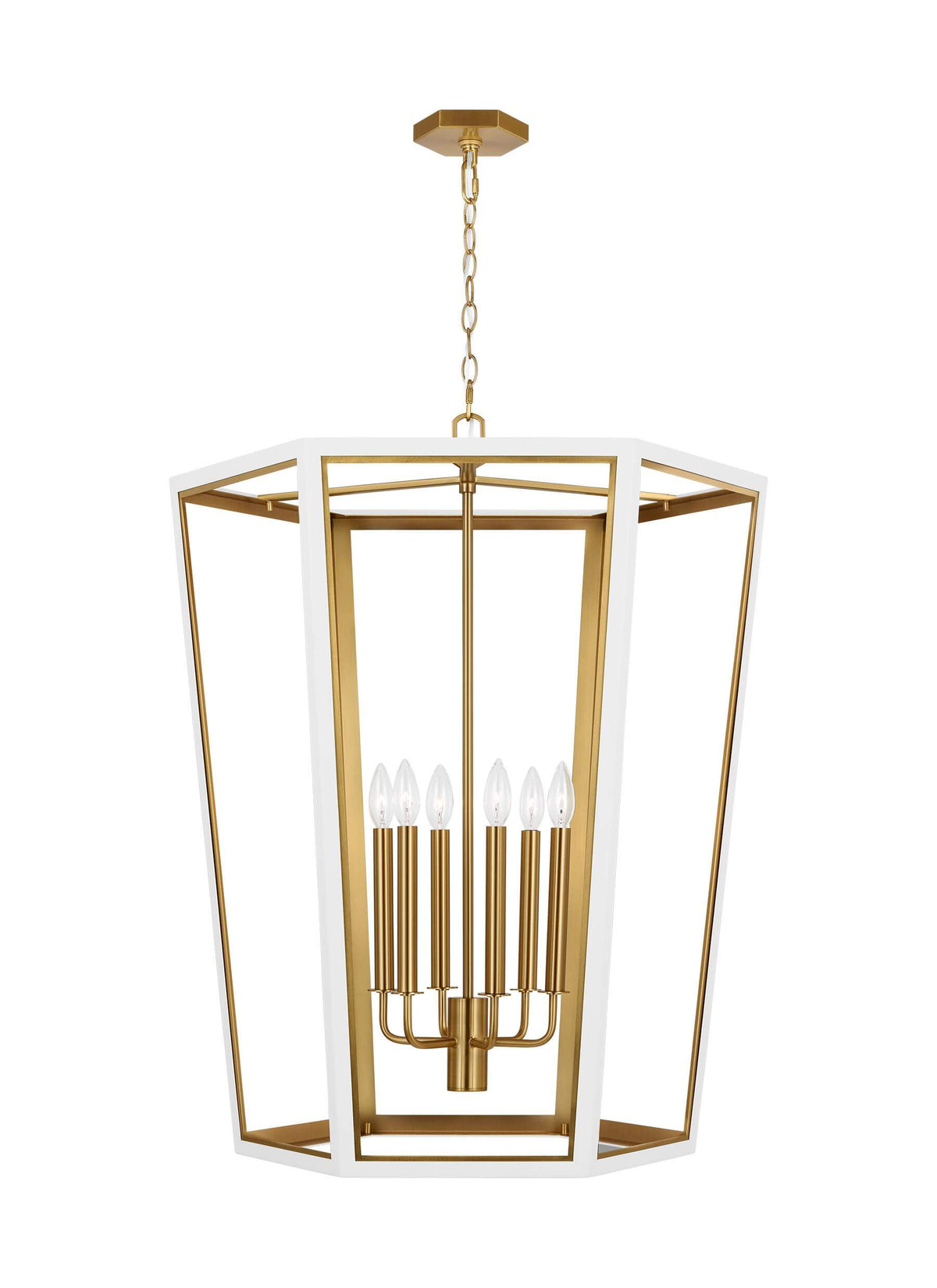 GENERATION LIGHTING Curt Large Lantern Matte White AC1106MWTBBS