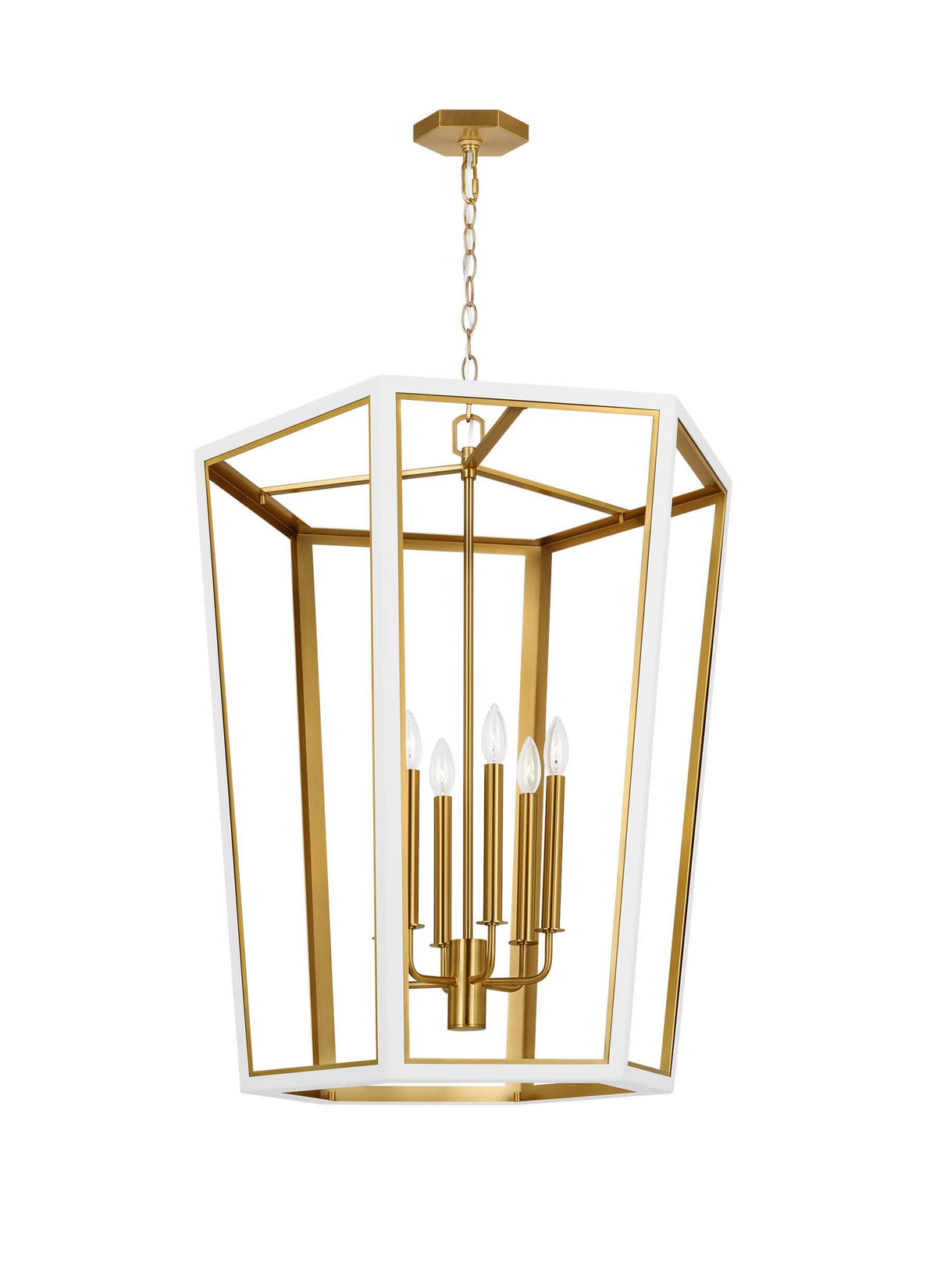 GENERATION LIGHTING Curt Large Lantern Matte White AC1106MWTBBS