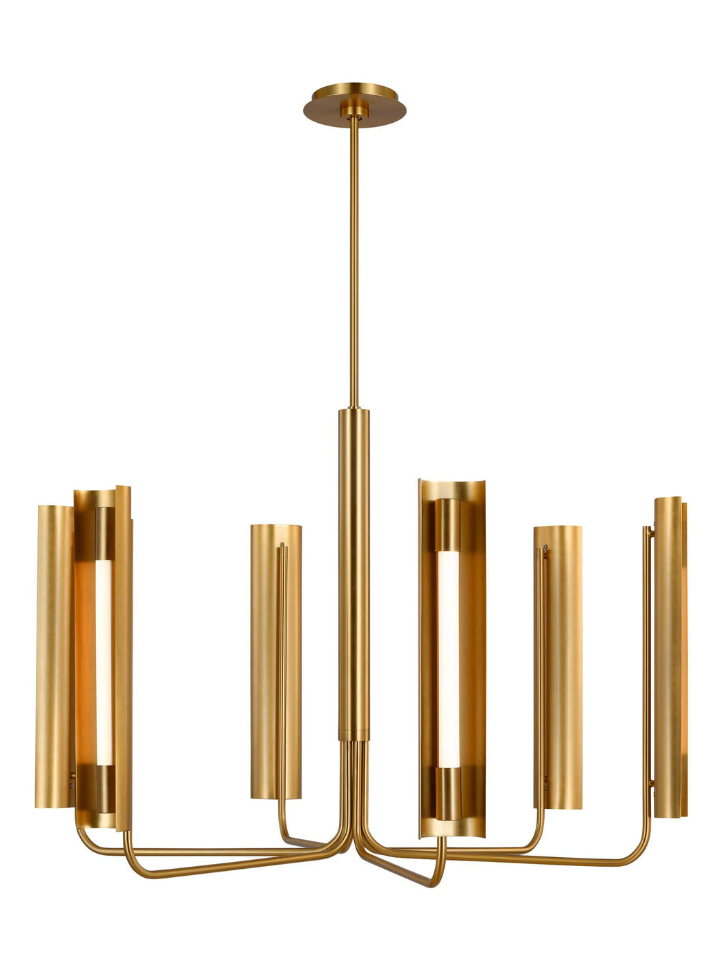 GENERATION LIGHTING  Carson Six Light Chandelier Burnished Brass KC1076BBS