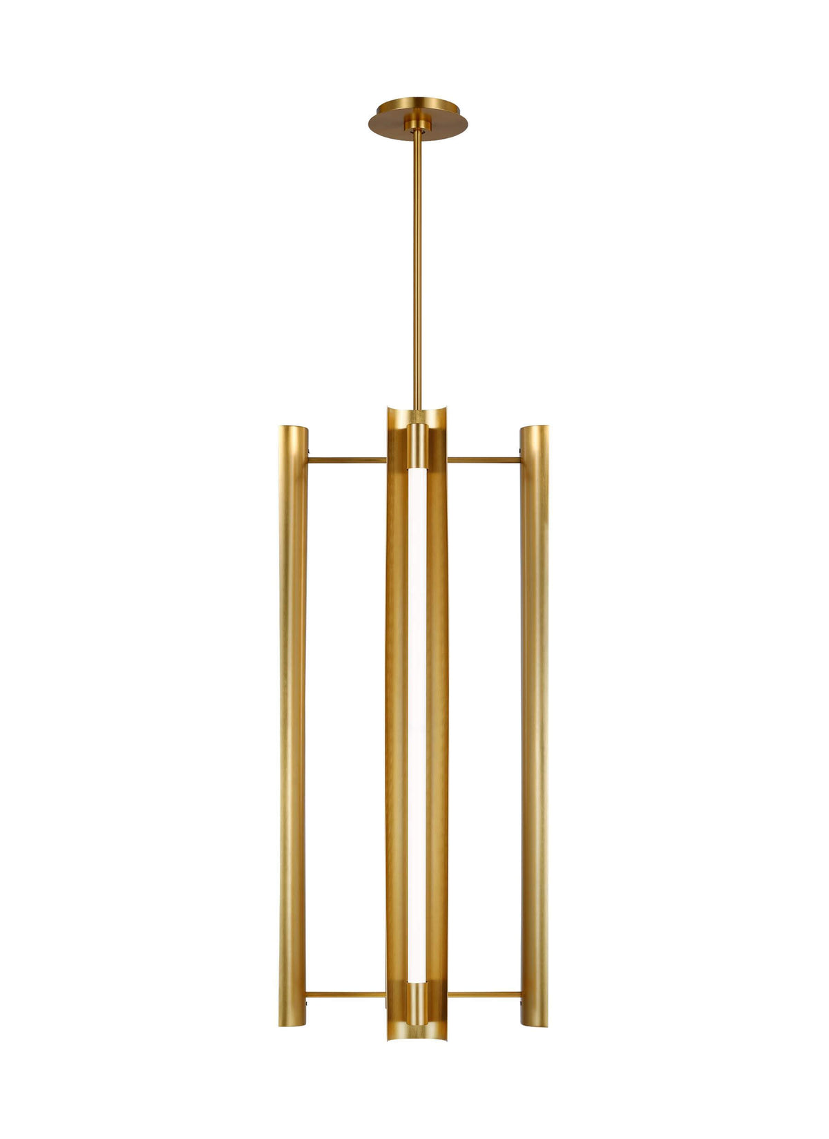 GENERATION LIGHTING  Carson Four Light Tall Pendant LED Burnished Brass KP1114BBS