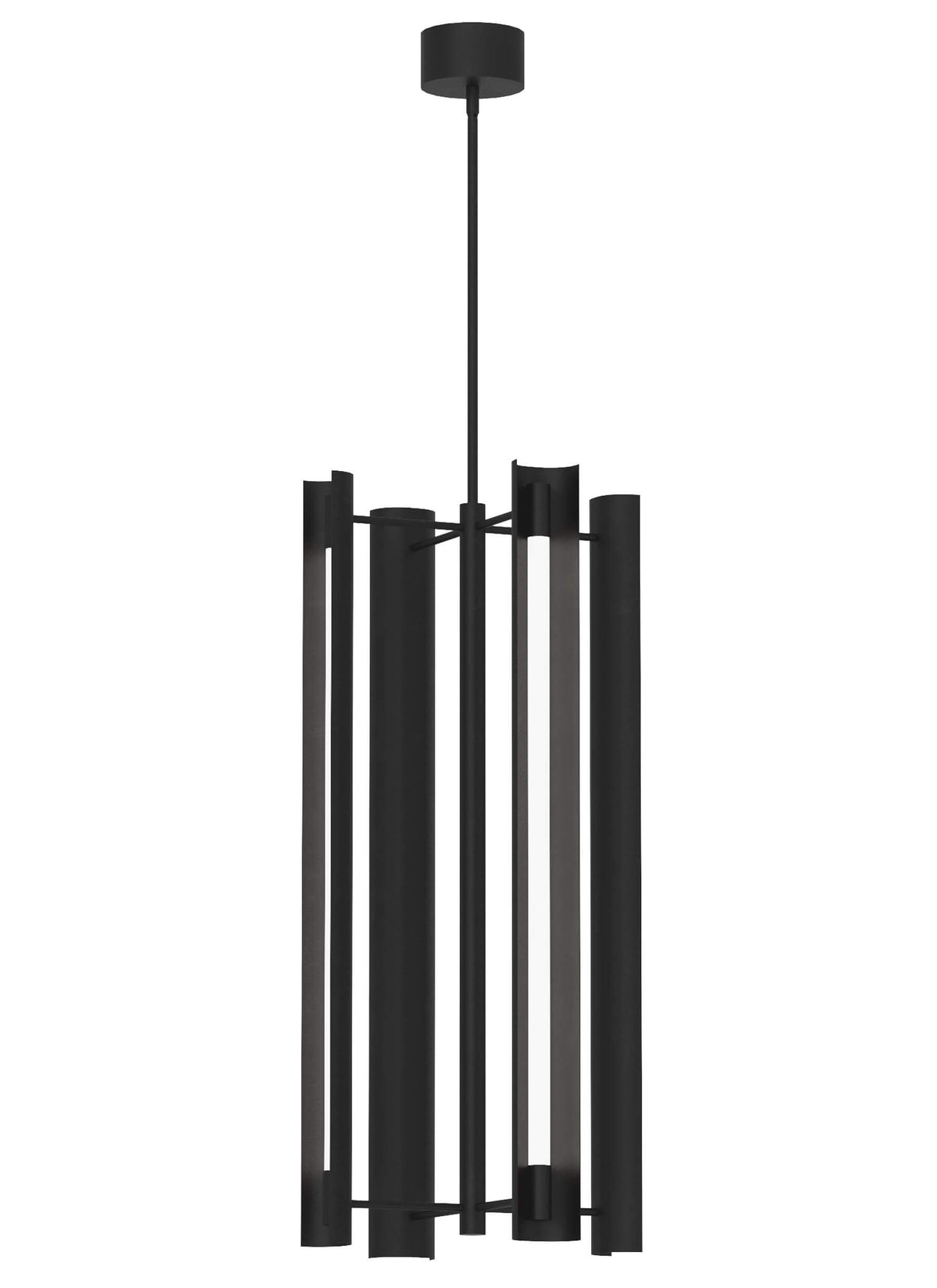 GENERATION LIGHTING Carson Four Light Tall Pendant LED Midnight Black KP1114MBK