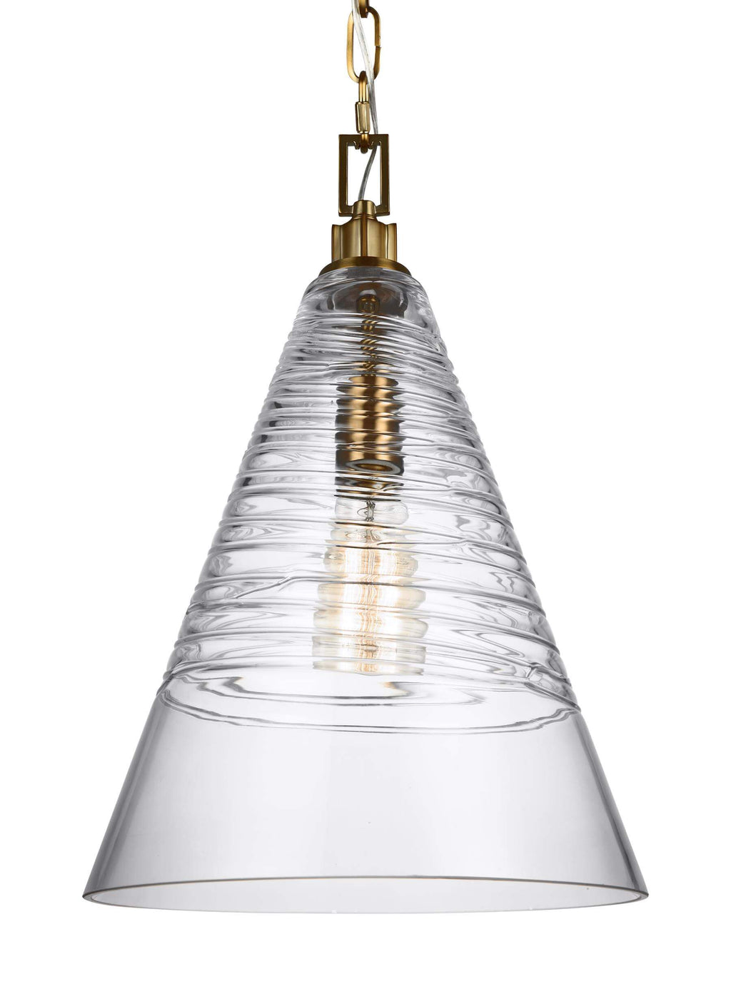 GENERATION LIGHTING Elmore Cone Pendant Burnished Brass P1445BBS
