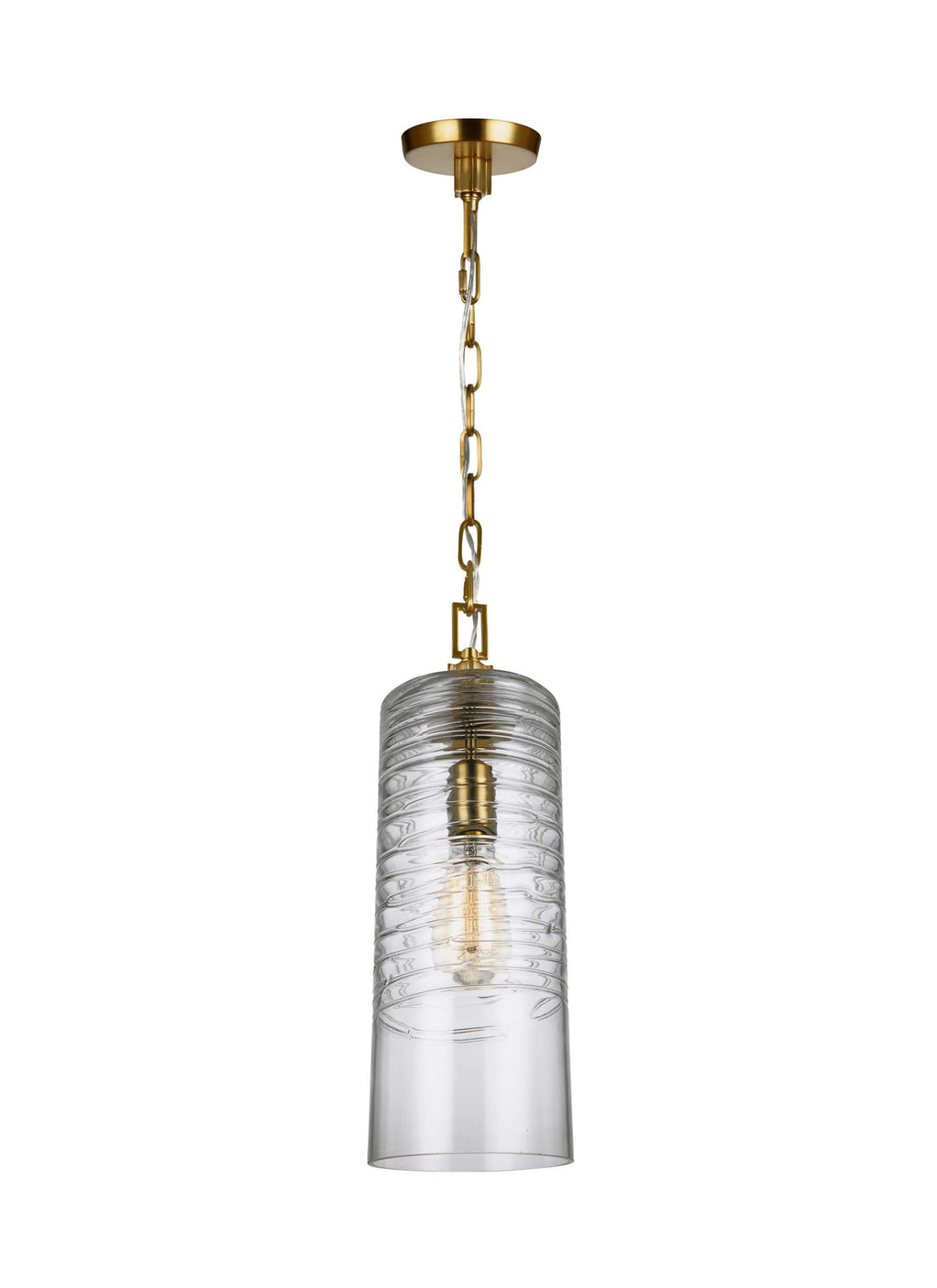 GENERATION LIGHTING Elmore Cylinder Pendant Burnished Brass P1446BBS
