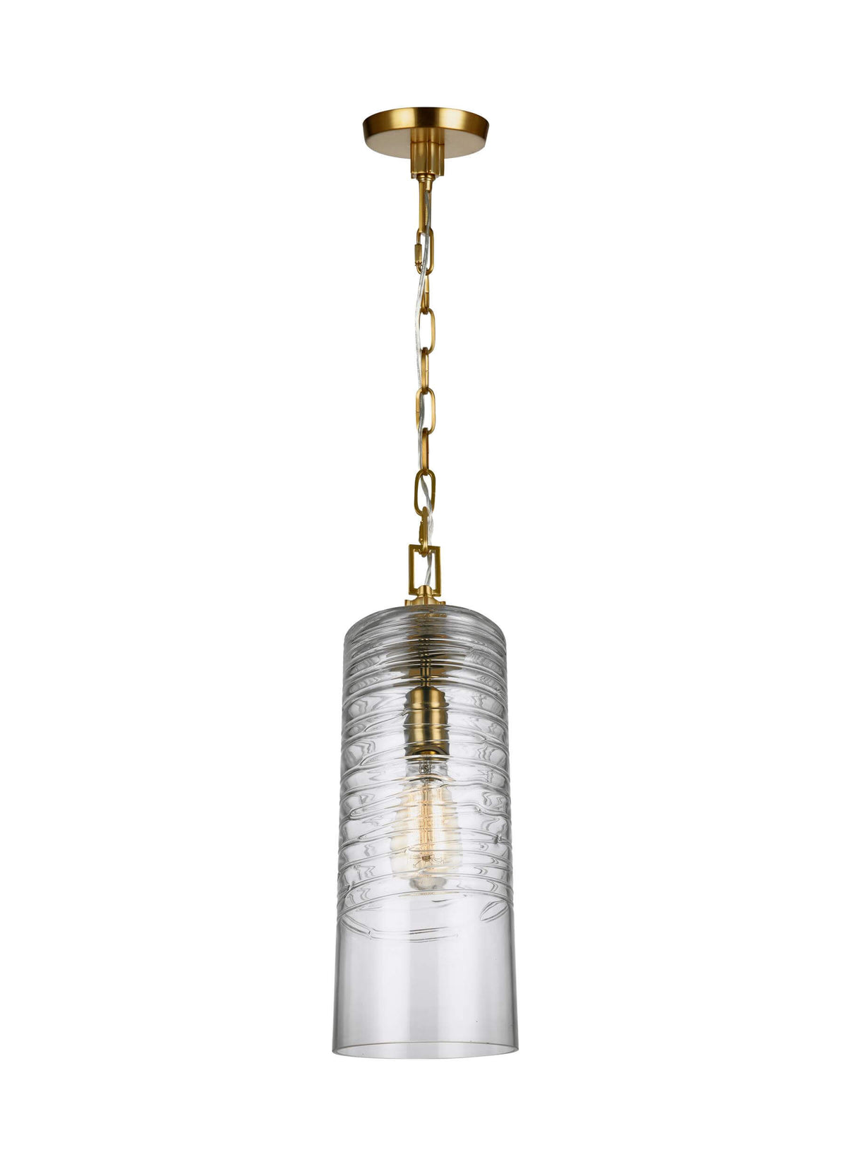 GENERATION LIGHTING Elmore Cylinder Pendant Burnished Brass P1446BBS