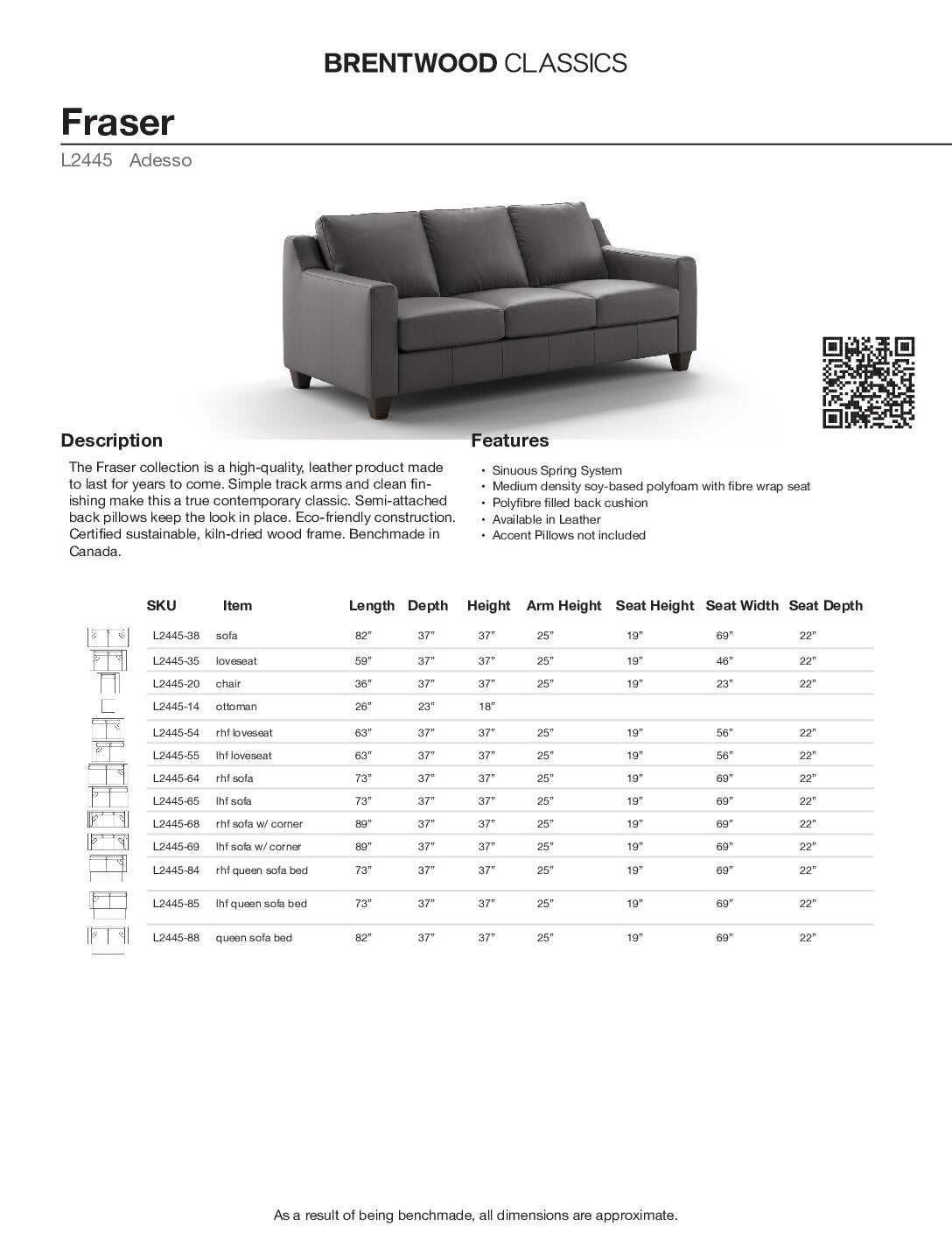 BRENTWOOD CLASSICS FRASER COLLECTION L2445-38