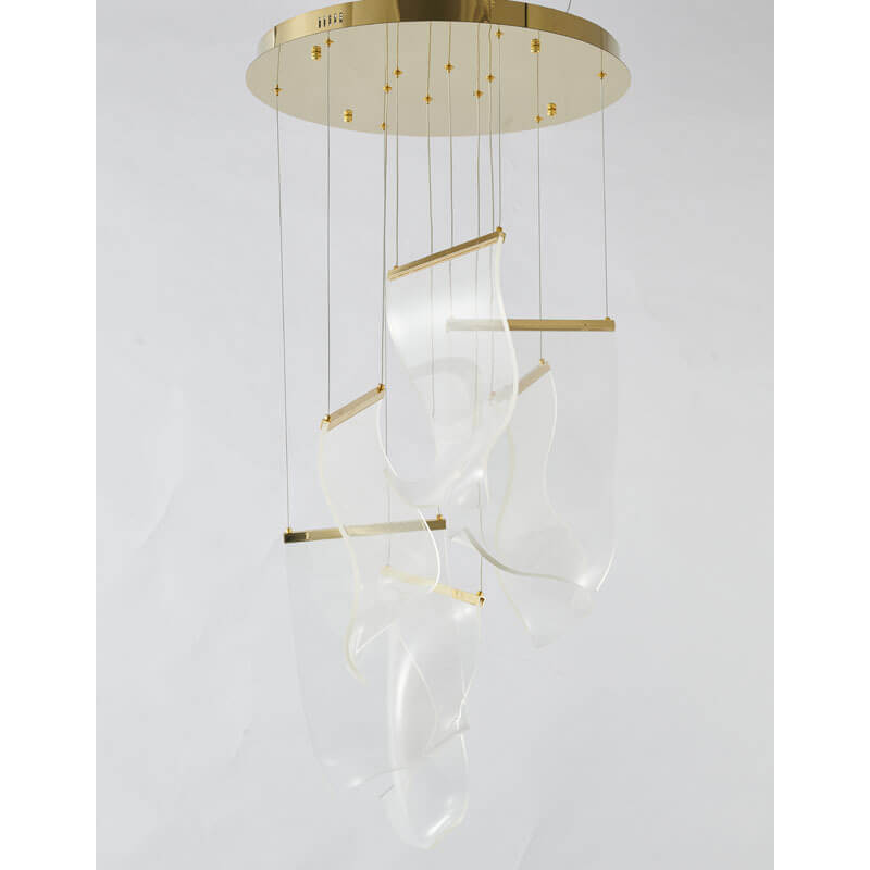 BETHEL ACRYLIC CRUMBLED SHEET CHANDELIER GOLD GL422C22G