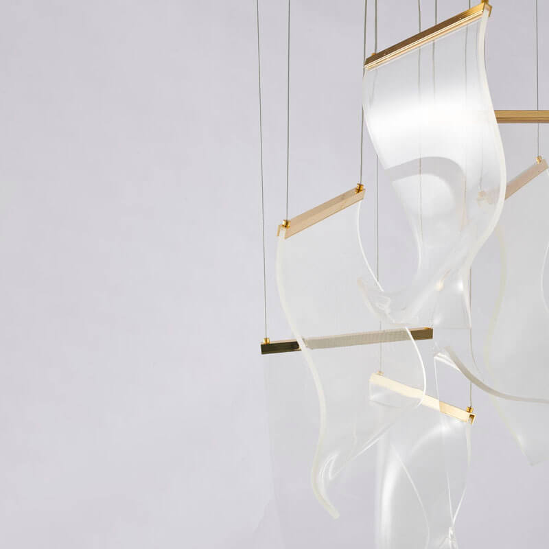 BETHEL ACRYLIC CRUMBLED SHEET CHANDELIER GOLD GL422C22G