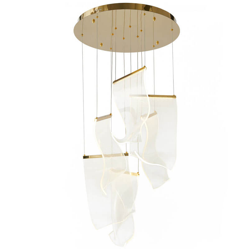 BETHEL ACRYLIC CRUMBLED SHEET CHANDELIER GOLD GL422C22G