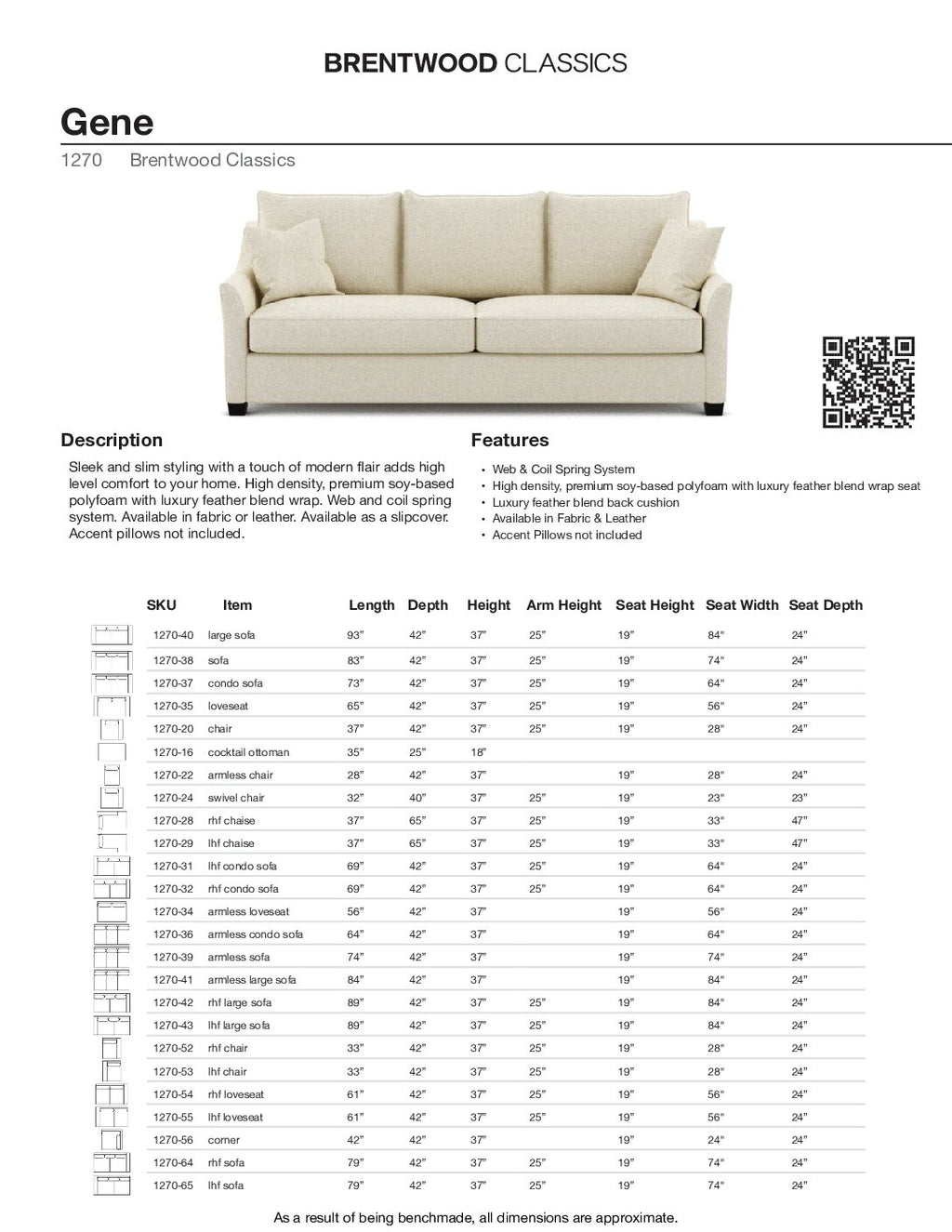 BRENTWOOD Gene Sofa 1270-40