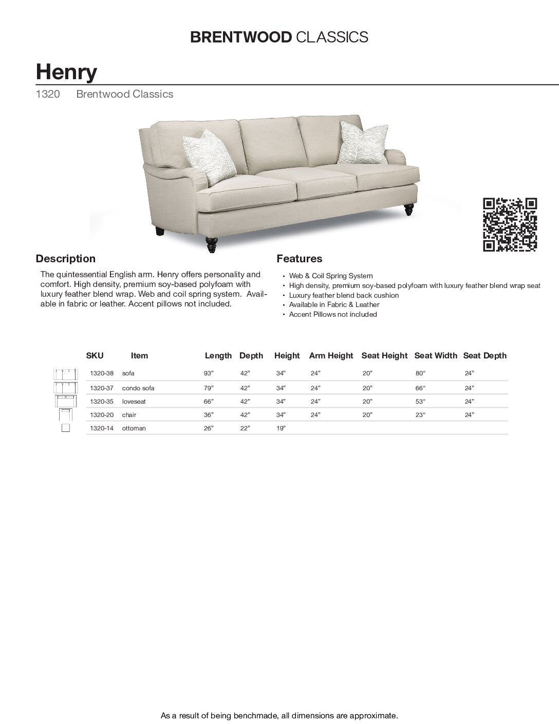 BRENTWOOD Henry Sofa 1320-38