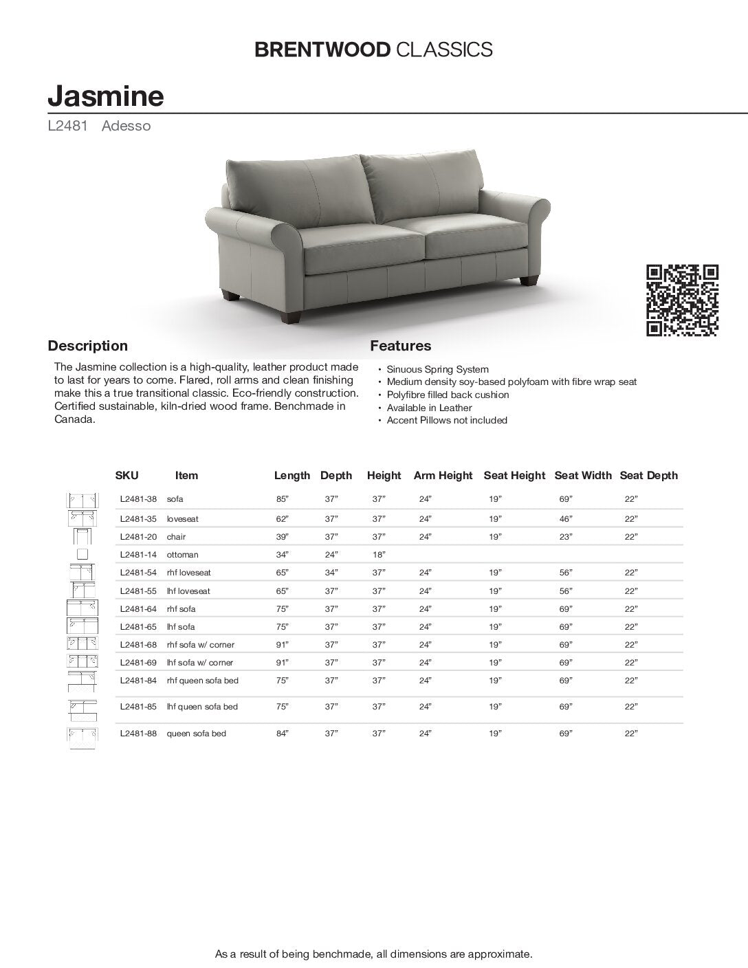 BRENTWOOD CLASSICS JASMINE COLLECTION  L2481-38