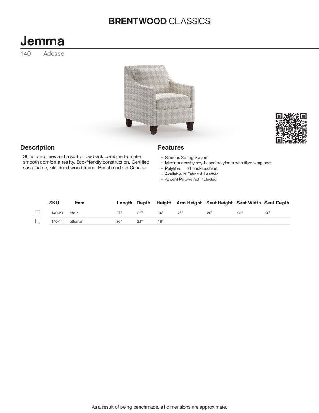 BRENTWOOD Jemma Chair 140-20