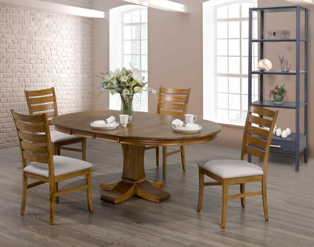 CARDINAL WOODCRAFT KUBLAI KAHN SINGLE PEDESTAL TABLE