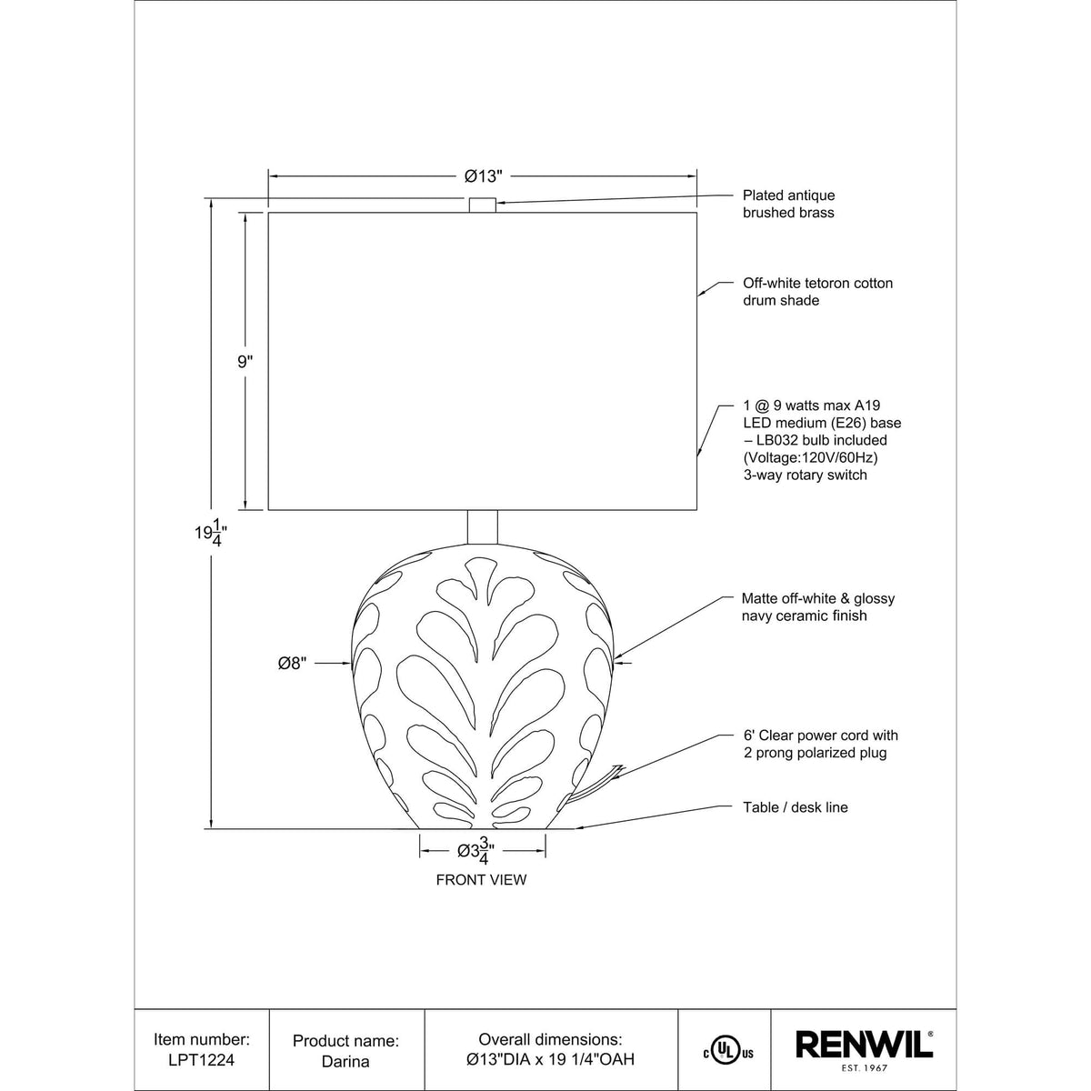RENWIL DARINA LPT1224