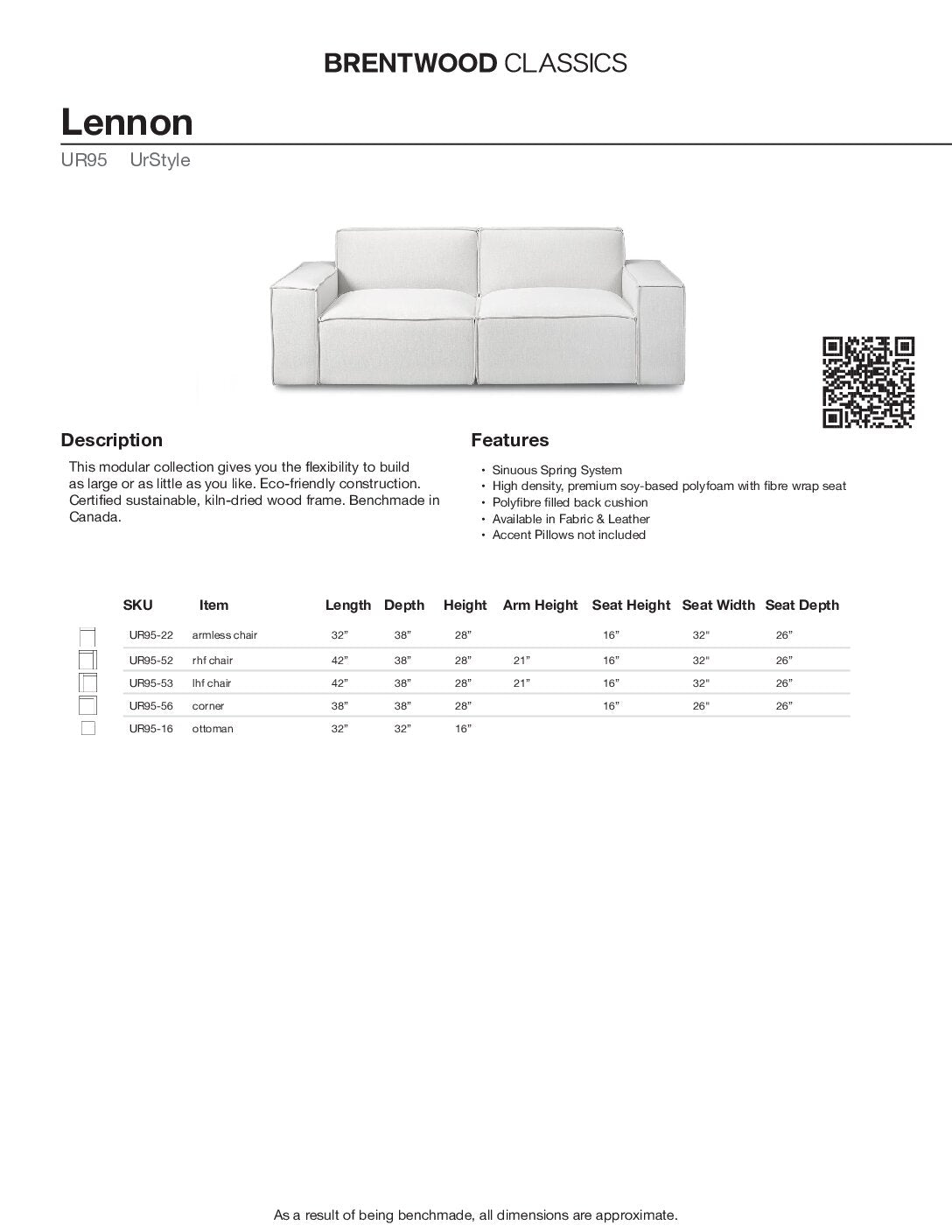 BRENTWOOD LENNON MODULAR COLLECTION UR95-52-53