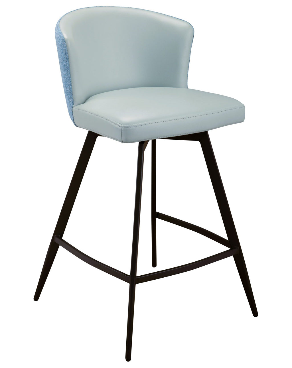 FURNISHINGS MATE LEONARD COUNTER STOOL SET OF TWO CS 6426-AQ/AQB-MB